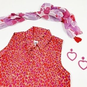 CAbi #3270 Heartbreaker Blouse Red Size S